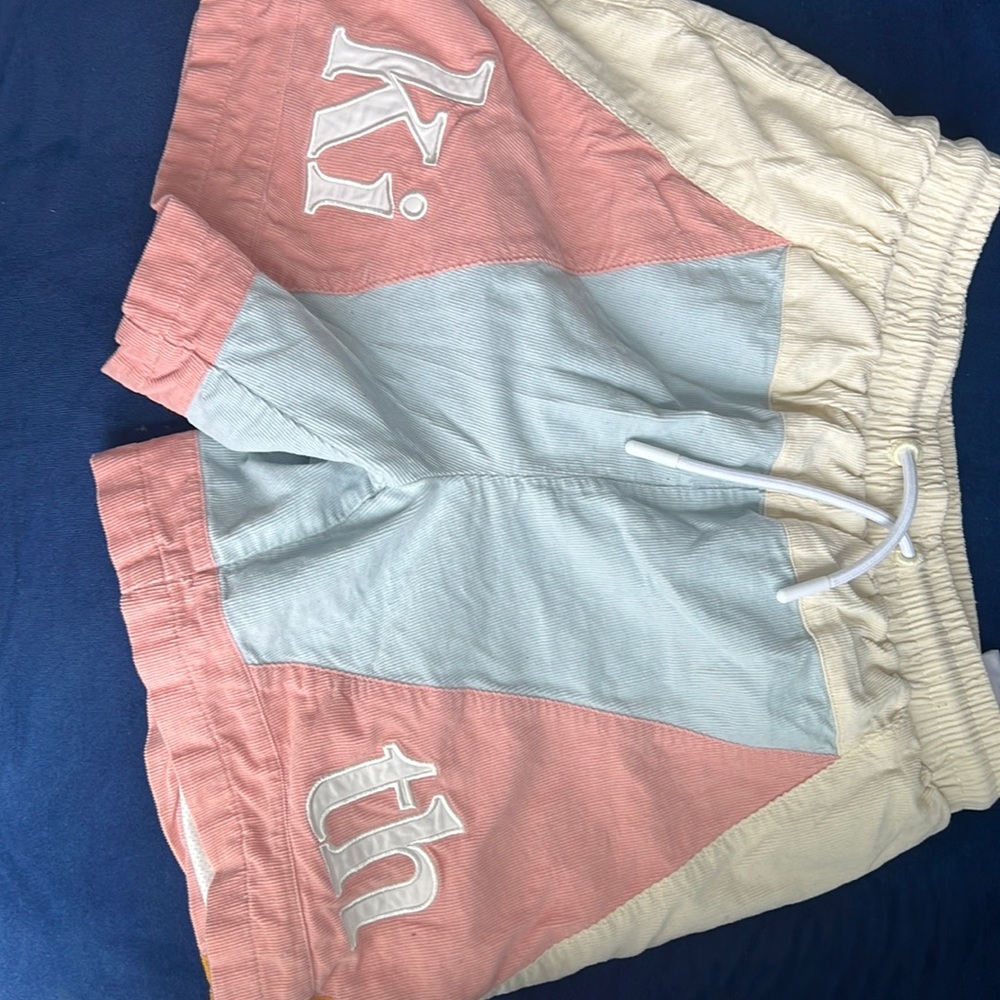 Kith Colorblock Pink Blue Cream Kids Shorts